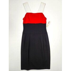NUE Women's Black/Red/White Sleeveless Dress W/Straps Size 4